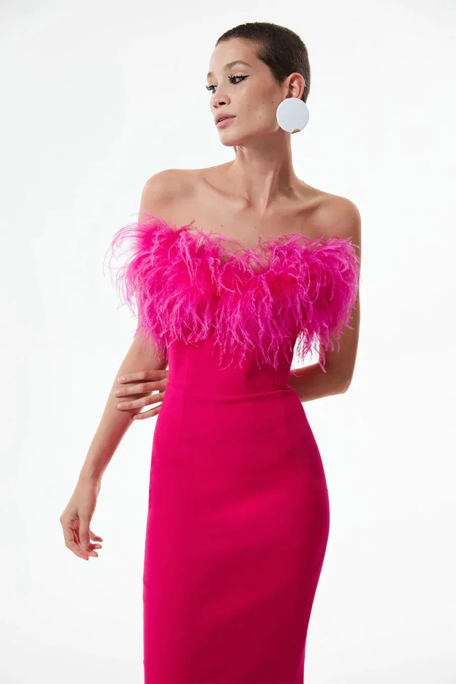 Pink feather dress