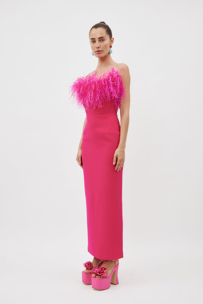 Pink feather dress