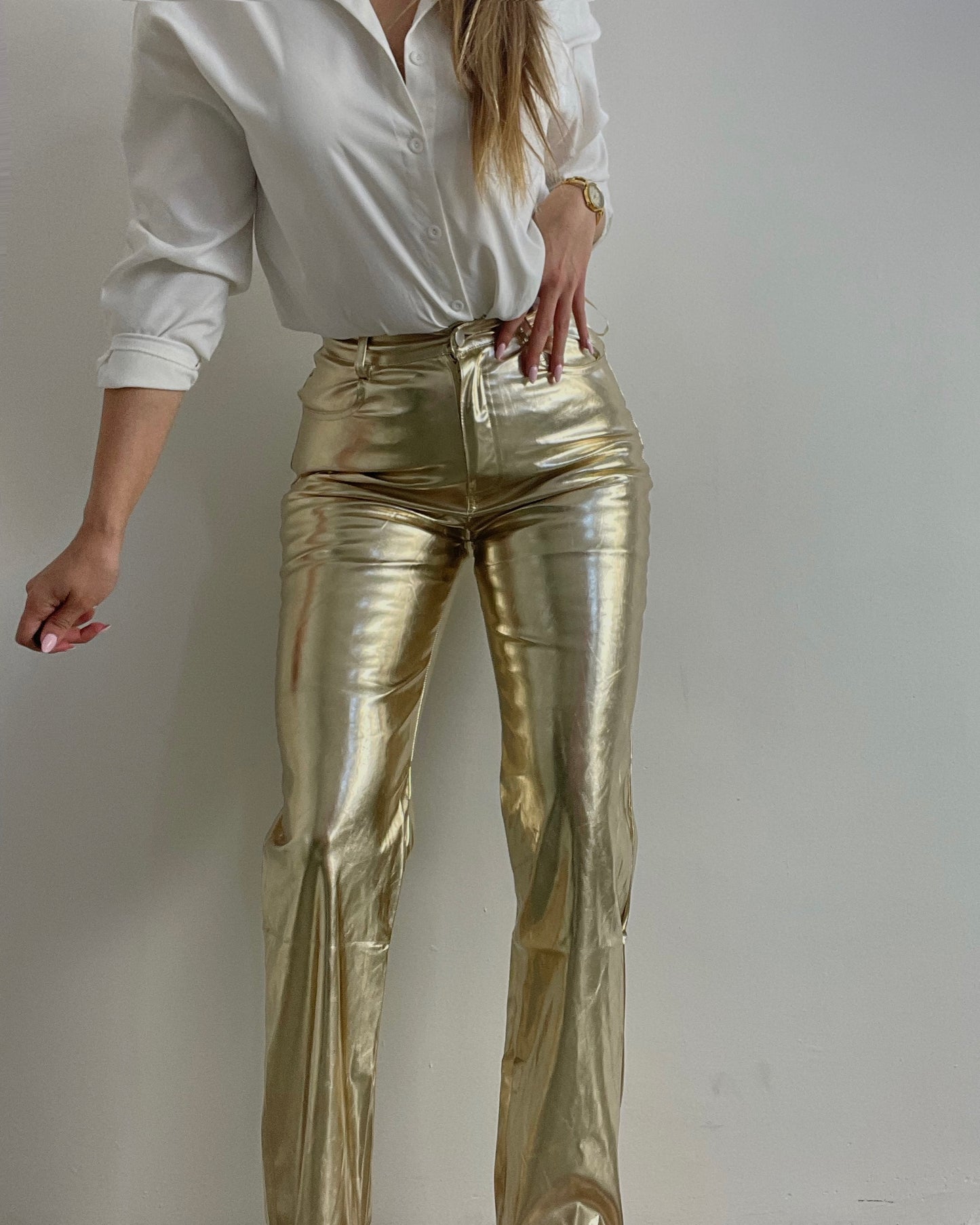 Metallic Gold Jeans