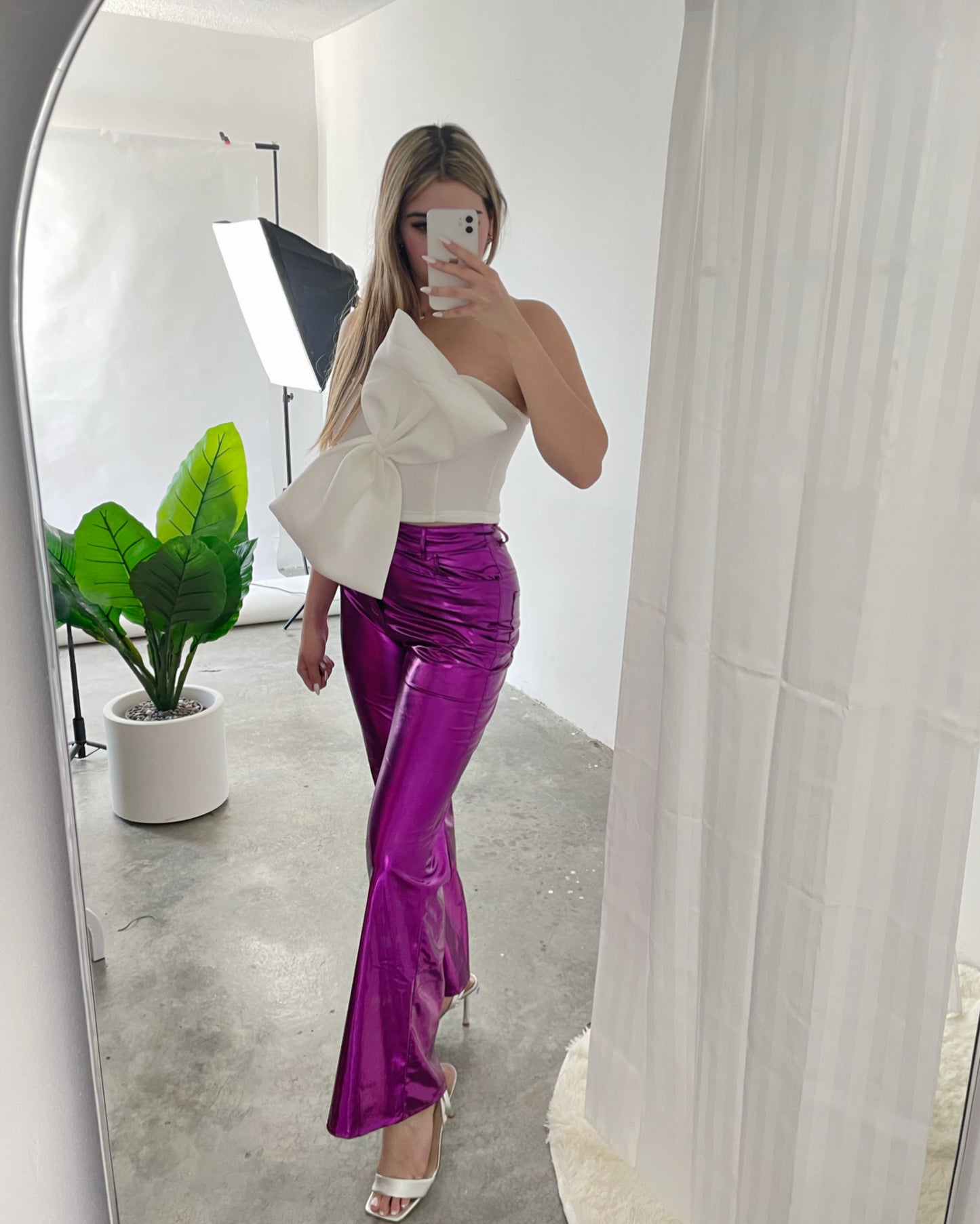 Metallic Magenta jeans