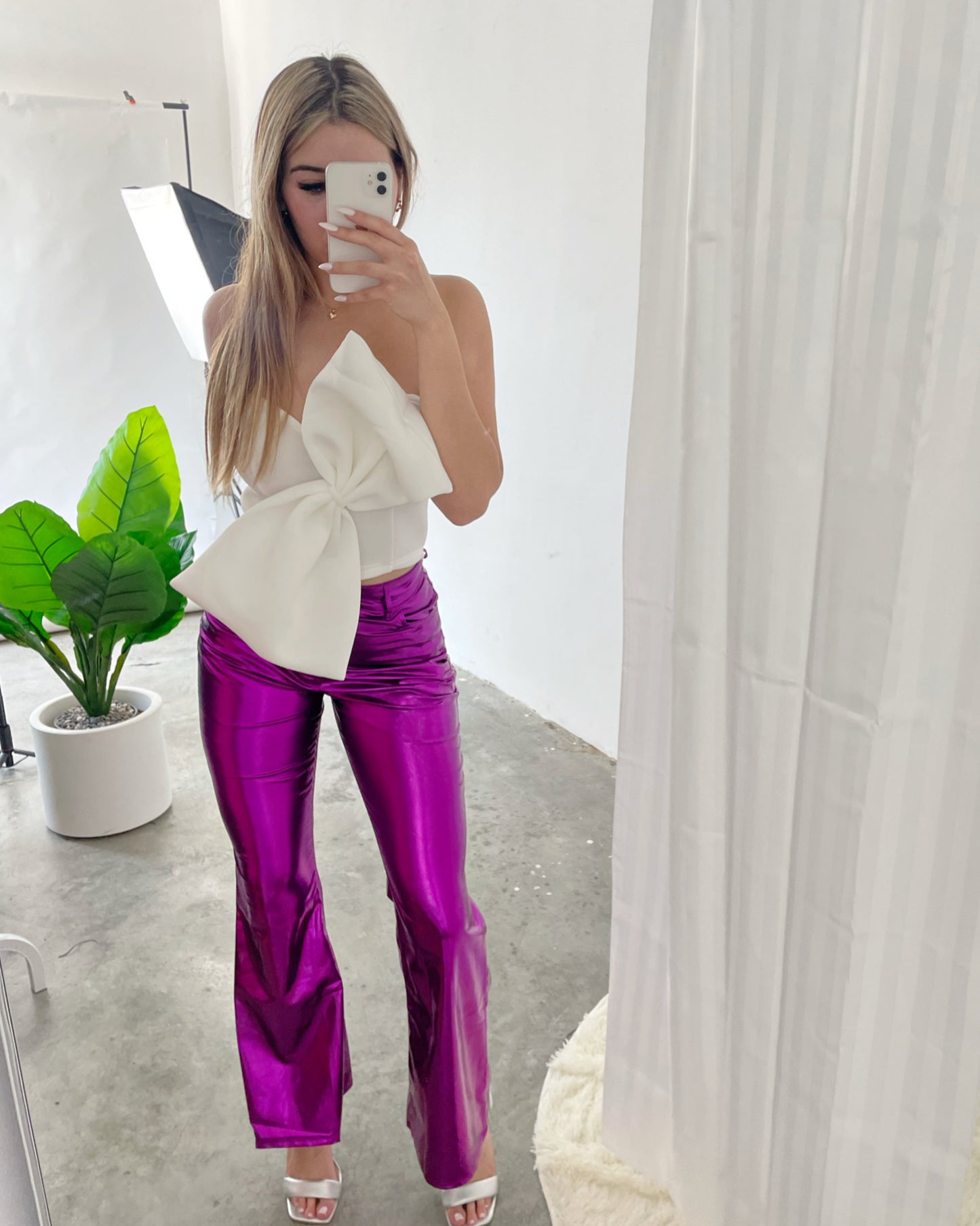 Metallic Magenta jeans